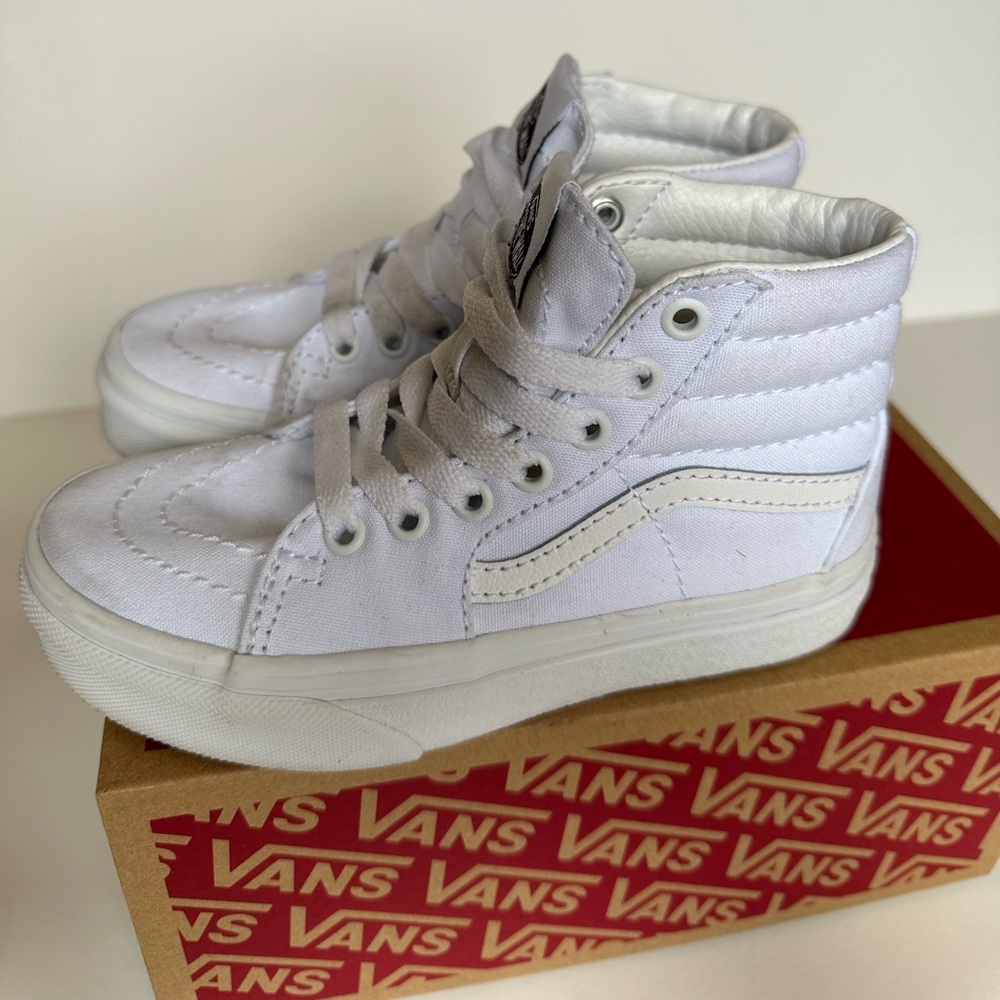 Kids High Top Vans White Size 12